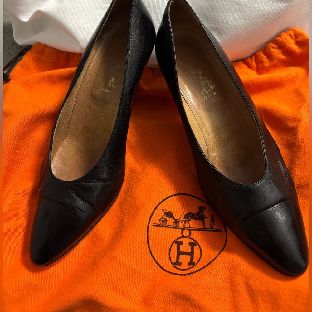 Hermes Black Heels Size 7 - Picture 2 of 9